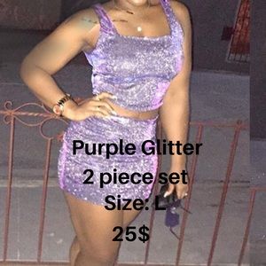 Purple glitter 2 piece